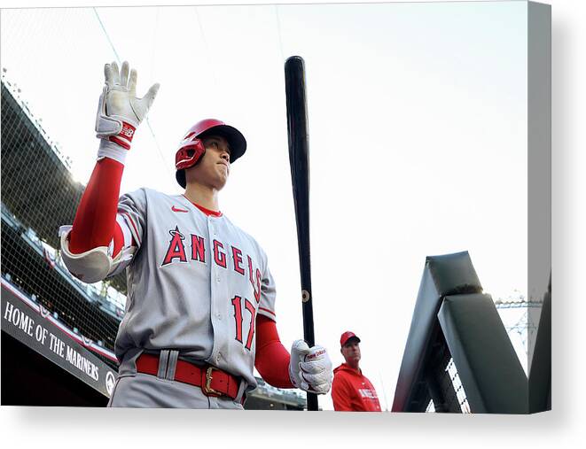 Los Angeles Angels Of Anaheim Canvas Print featuring the photograph Shohei Ohtani #9 by Steph Chambers