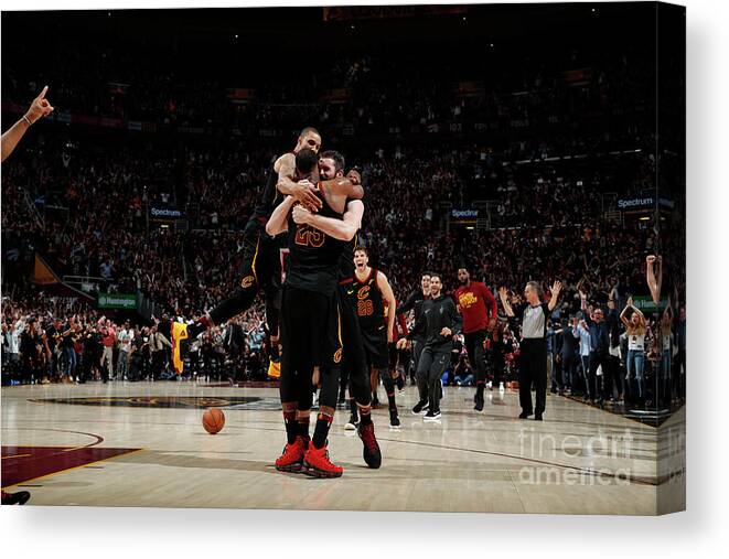Playoffs Canvas Print featuring the photograph Toronto Raptors V Cleveland Cavaliers - by Jeff Haynes