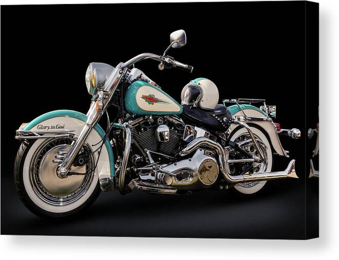 Harley Canvas Print featuring the photograph 92 Harley Heritage - Glory to God by Andy Romanoff