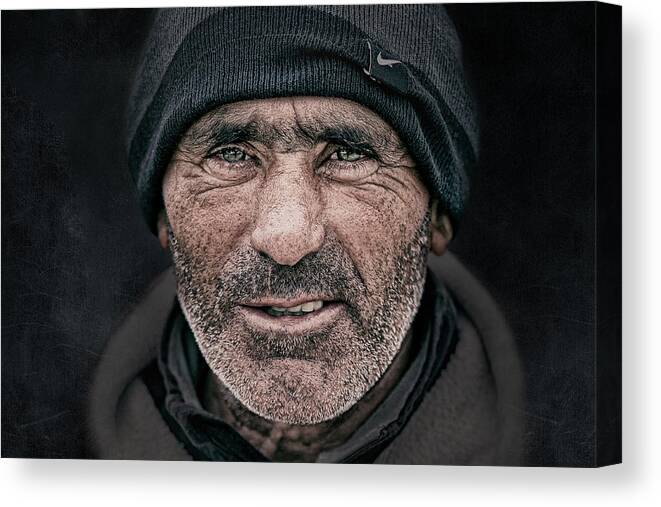 Face Canvas Print featuring the photograph A Face! A Life Story! 6 by Rui Ribeiro