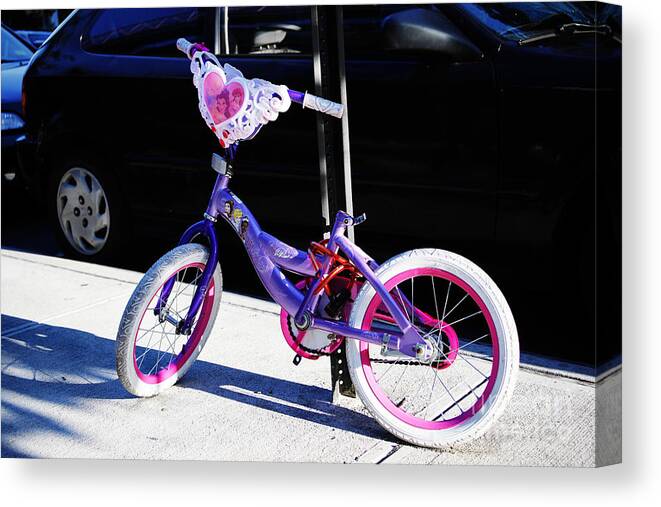 Charming Canvas Print featuring the photograph A Little Girl's Bicycle by Steve Ember