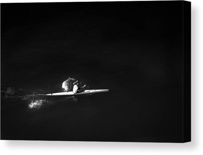 Man Canvas Print featuring the photograph A Speedway On Black by Jaco Marx