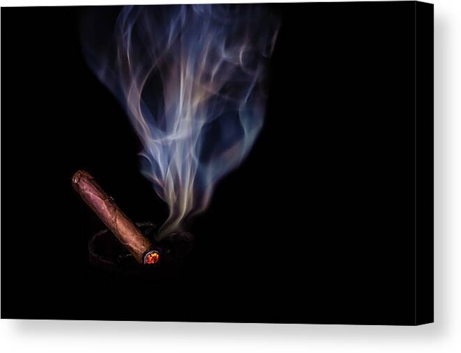Aroma Canvas Print featuring the photograph A Stogie by Bill Chizek