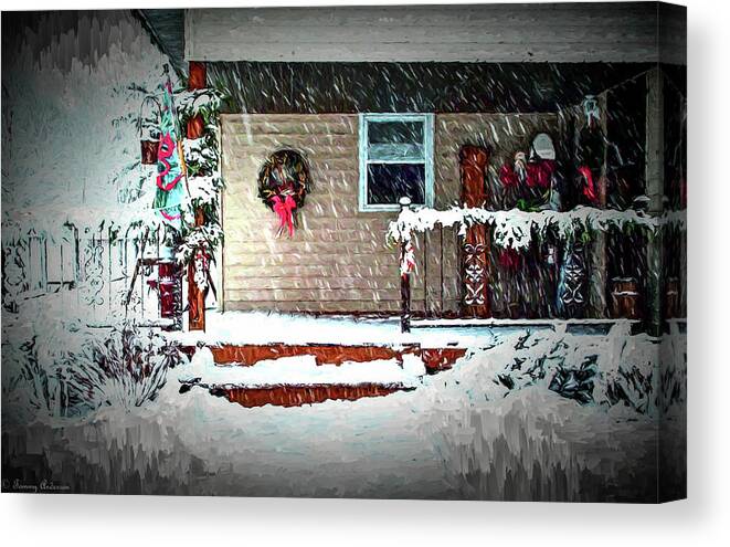 Winter Canvas Print featuring the digital art A Wisconsin Christmas by Tommy Anderson