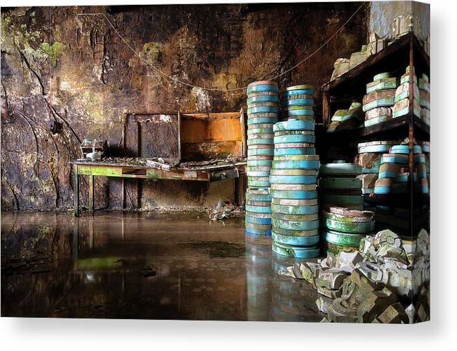 Urban Canvas Print featuring the photograph Abandoned Pottery Factory by Roman Robroek