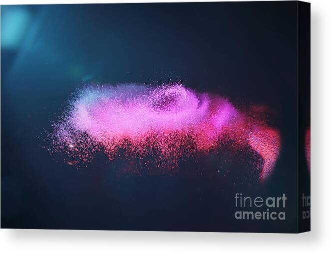 Particle Canvas Print featuring the photograph Abstract Colorful Shape Floating In Air by Stanislaw Pytel