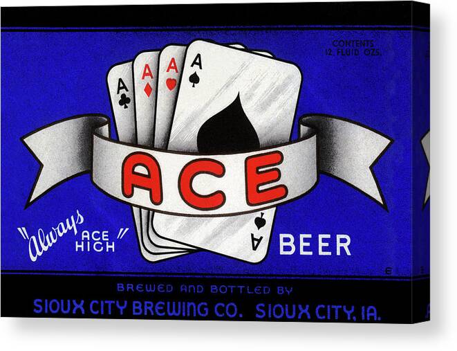 Ace Beer Canvas Print featuring the painting Ace Beer by Unknown