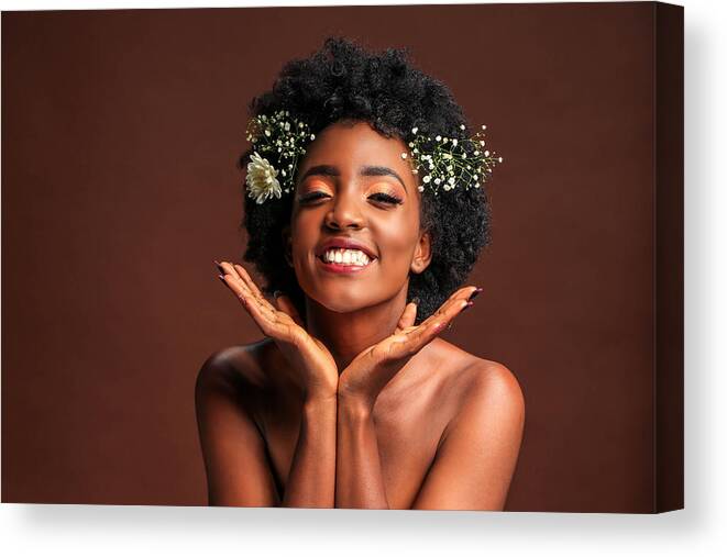 Skin Shoot Canvas Print featuring the photograph African Girl by Jim Kahara