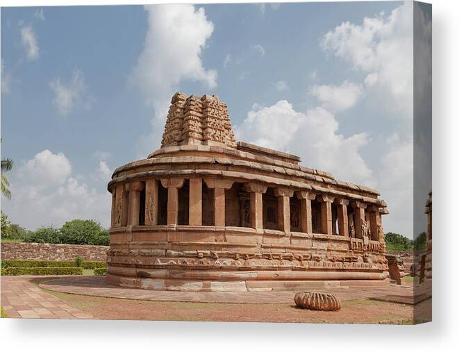 Aihole Canvas Print featuring the photograph Aihole,Durga Temple by Maria Heyens