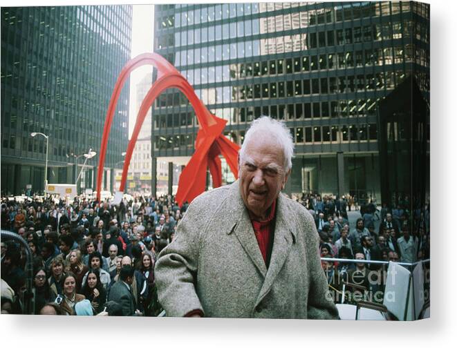 Art Canvas Print featuring the photograph Alexander Calder At Dedication by Bettmann