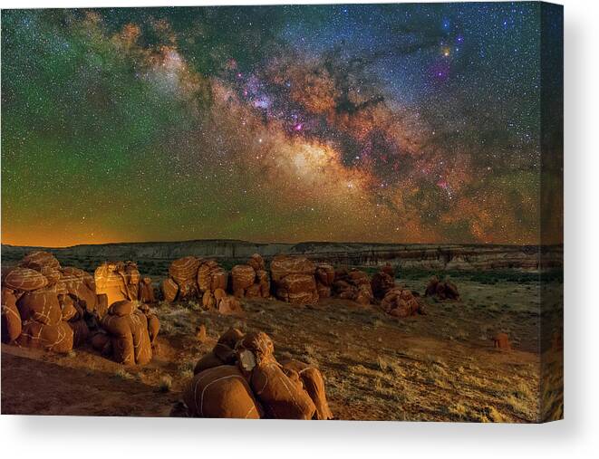 Astronomy Canvas Print featuring the photograph Alien Graffitti by Ralf Rohner