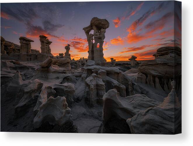 Sunset Canvas Print featuring the photograph Alien Throne Sunset by Lydia Jacobs