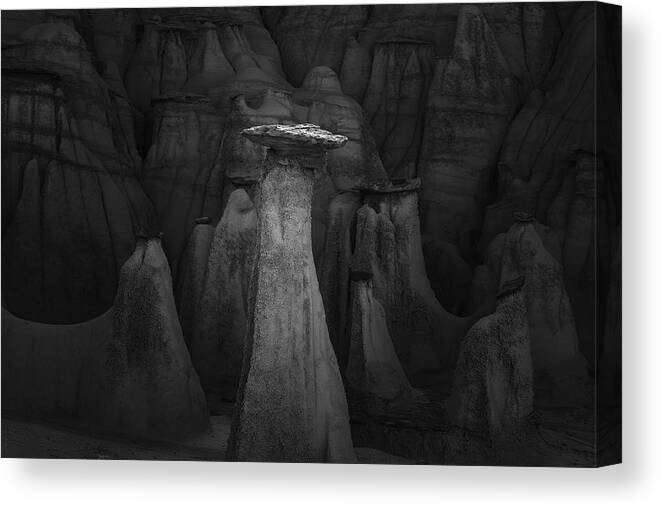 Bisti Canvas Print featuring the photograph Aliens In Meeting by Chao Feng
