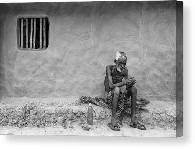 Alone Canvas Print featuring the photograph Alone In Solitude by Sudipta Chakraborty