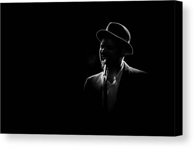 Singer Canvas Print featuring the photograph Alone On Stage by Christophe