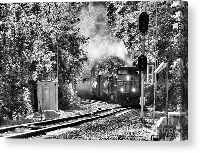 Csx Canvas Print featuring the photograph Along the Old Main - No.14 - Our Turn by Steve Ember
