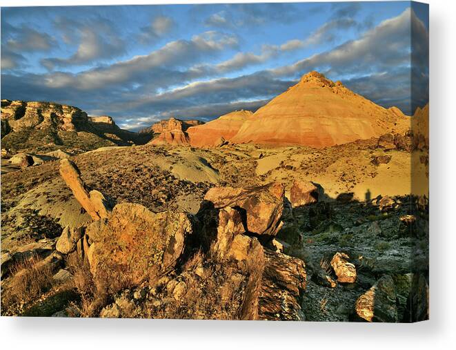 Ruby Mountain Canvas Print featuring the photograph Amazing Clouds over Ruby Mountain and Colorado National Monument by Ray Mathis