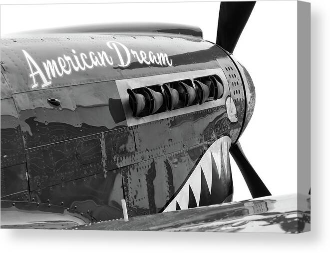 P40 Canvas Print featuring the photograph American Dream in Black and White by Chris Buff