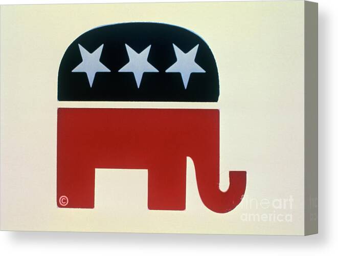 Art Canvas Print featuring the photograph American Republican Symbol by Bettmann