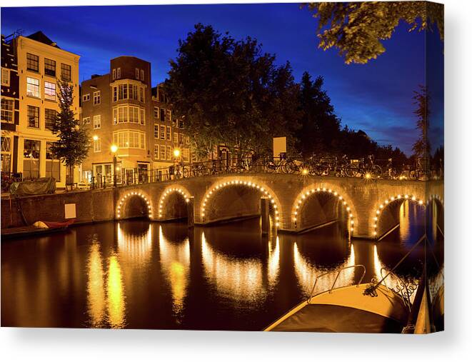 Arch Canvas Print featuring the photograph Amsterdam, Netherlands by Benedek