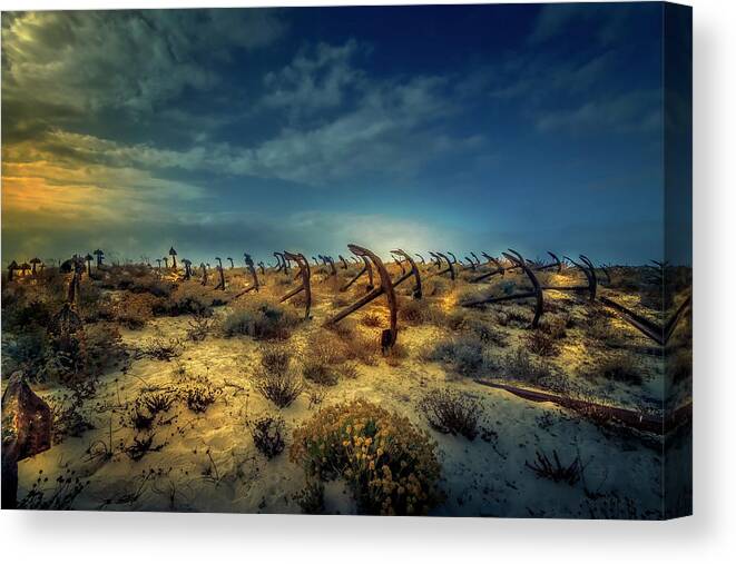 Anchors Graveyard Canvas Print featuring the photograph Anchors drop by Micah Offman