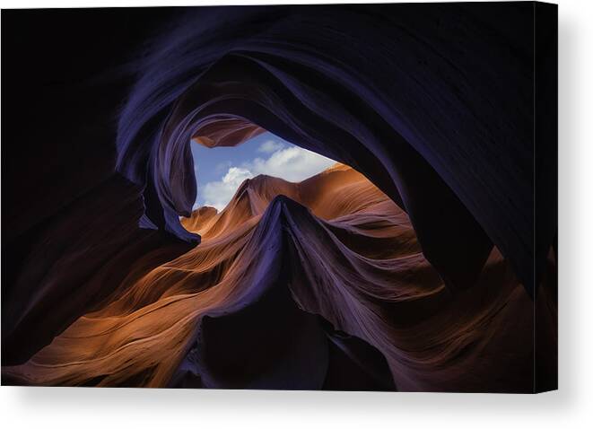 Antelope Canyon Canvas Print featuring the photograph Antelope Canyon by Michael Zheng