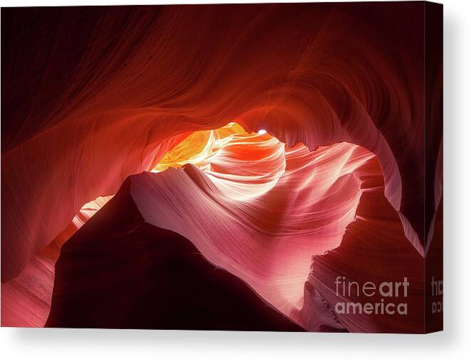 Tranquility Canvas Print featuring the photograph Antelope Canyon, Wave Shaped Colorful by Singhaphanallb