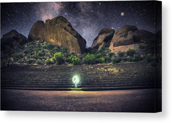 Fine Art Canvas Print featuring the photograph Arizona Night Time Aurora by Anthony Giammarino