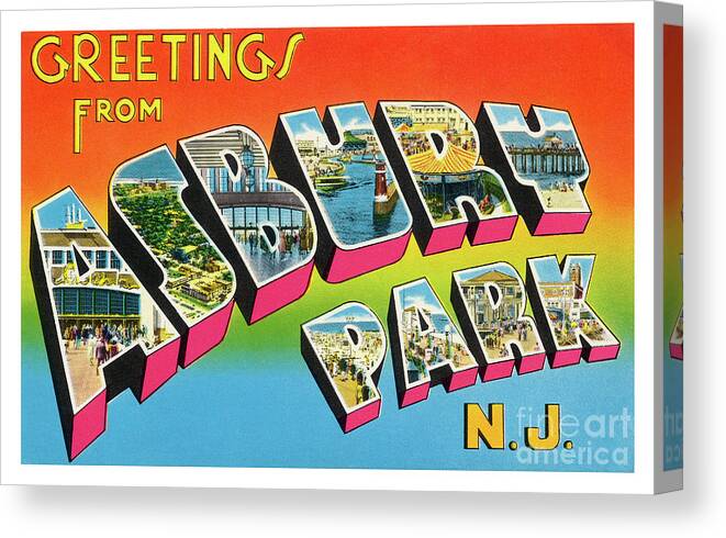 Lbi Canvas Print featuring the photograph Asbury Park Greetings #4 by Mark Miller
