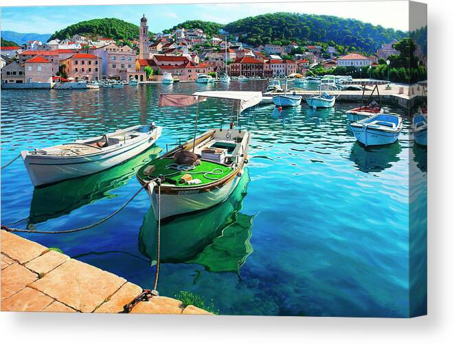 At The Island Of Brac Canvas Print featuring the photograph At The Island Of Brac by Davor Zilic