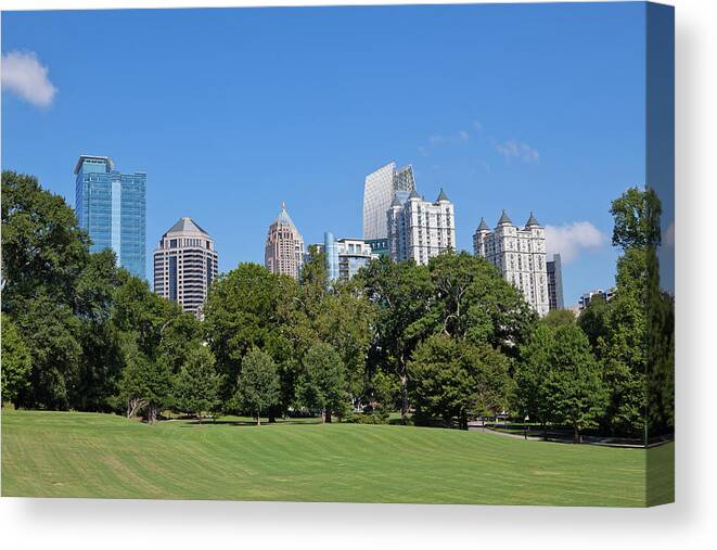 Atlanta Canvas Print featuring the photograph Atlanta Skyline From The Park by Marilyn Nieves