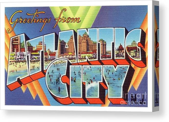 Lbi Canvas Print featuring the photograph Atlantic City Greetings #4 by Mark Miller
