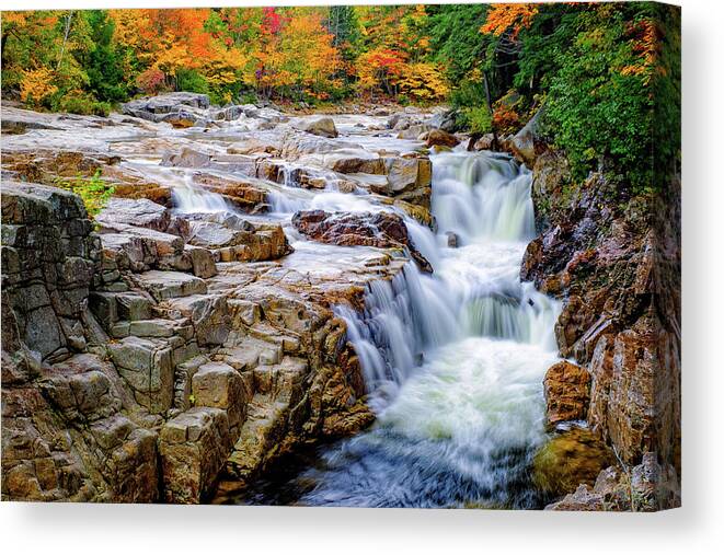 Albany Canvas Print featuring the photograph Autumn Color at Rocky Gorge by Jeff Sinon