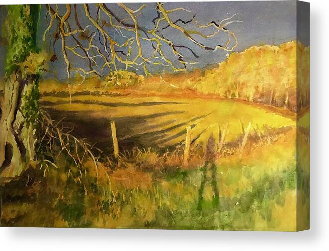 Aautumn Canvas Print featuring the painting Autumn Field by Carolyn Epperly