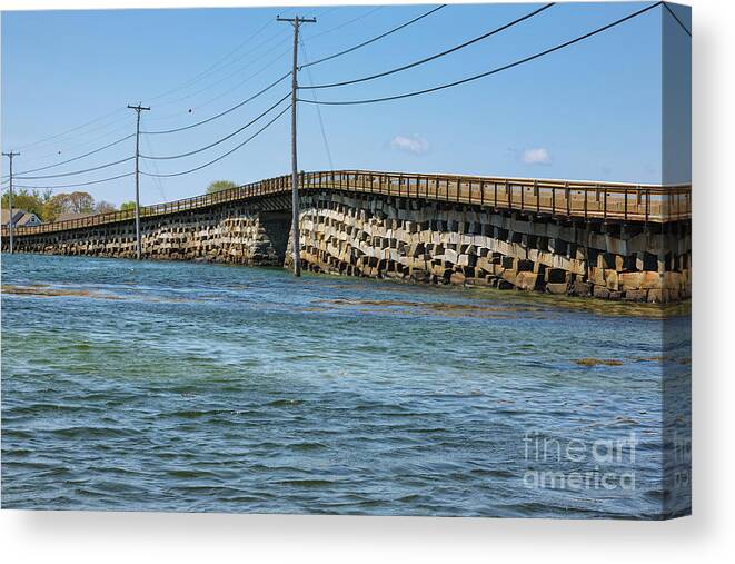 Bridge Canvas Print featuring the photograph Bailey Island Bridge - Harpswell Maine by Erin Paul Donovan