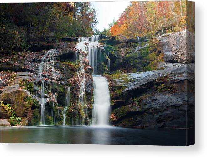 Trees Canvas Print featuring the photograph Bald River Falls Basin by Joe Leone