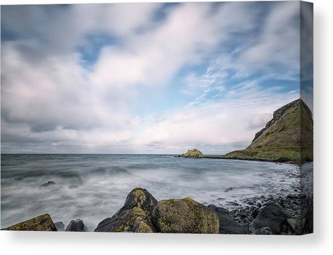 Cairncastle Canvas Print featuring the photograph Ballygalley Head by Nigel R Bell
