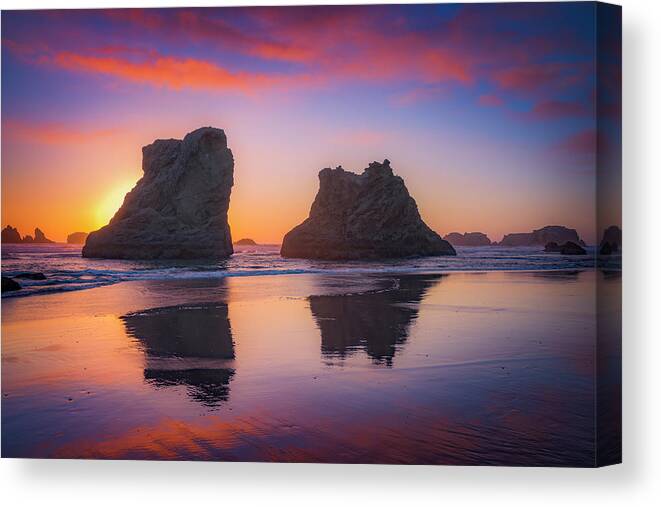 Bandon Sunset
Nautical & Coastal Canvas Print featuring the photograph Bandon Sunset by Darren White Photography