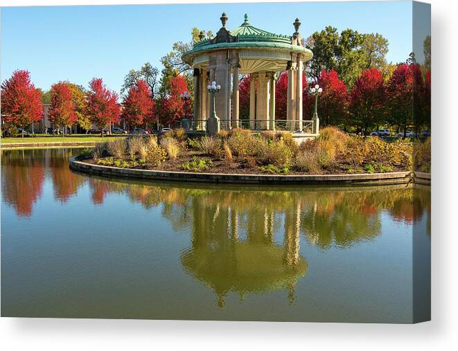 Forest Park Canvas Print featuring the photograph Bandstand in Forest Park by Steve Stuller