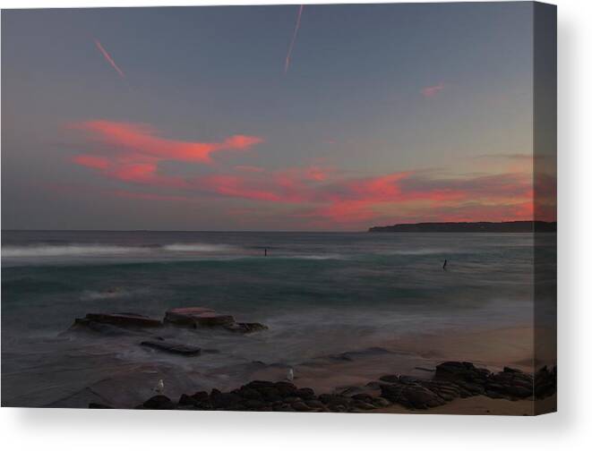 Scenics Canvas Print featuring the photograph Bar Beach, Newcastle, Nsw, Australia by Roderick W. Kidd Photography