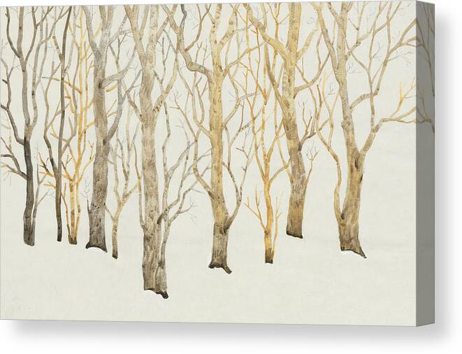 Landscapes Seascapes Canvas Print featuring the painting Bare Trees I by Tim Otoole