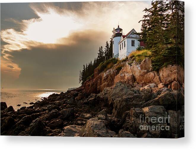© Elizabeth Dow Photography Canvas Print featuring the photograph Bass Harbor Head Light by Elizabeth Dow