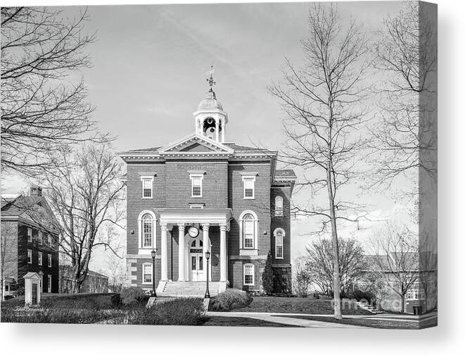 Bates College Canvas Print featuring the photograph Bates College Hathorn Hall by University Icons