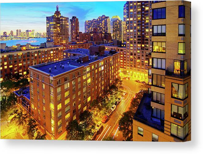 Lower Manhattan Canvas Print featuring the photograph Battery Park City - Landfill by Tony Shi Photography