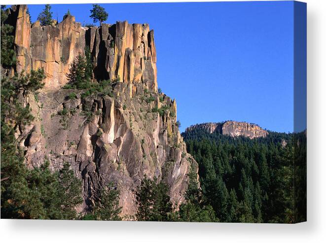 New Mexico Canvas Print featuring the photograph Battleship Rock In The Jemez Mountains by John Elk Iii