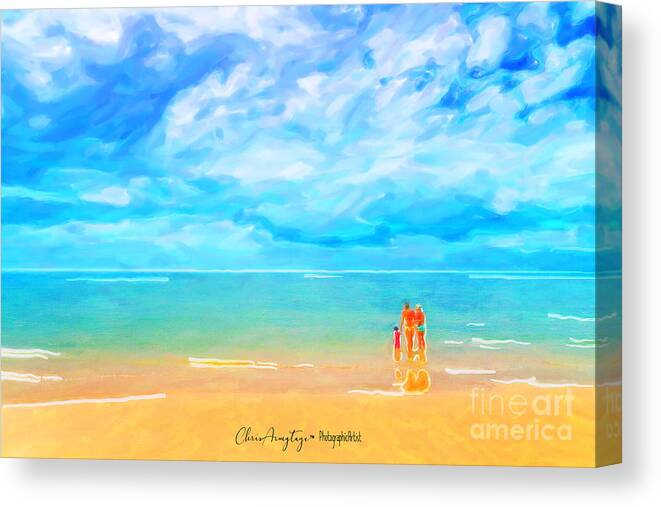 Beach Canvas Print featuring the painting Beach Blues II by Chris Armytage