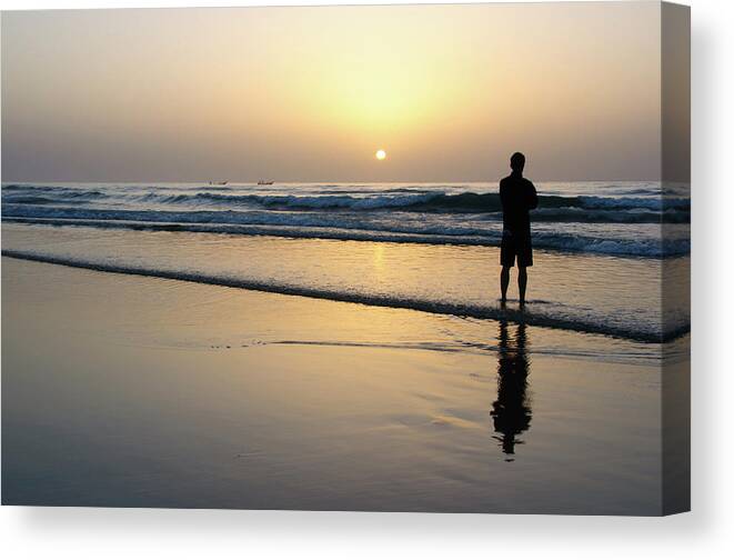 Scenics Canvas Print featuring the photograph Beach Sunrise by Mario Eder