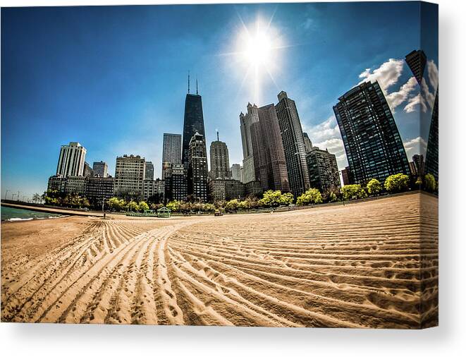 Tranquility Canvas Print featuring the photograph Beachfront Groove by Peter Stasiewicz