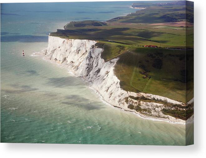 Scenics Canvas Print featuring the photograph Beachy Head At High Tide by Christopher Hope-fitch