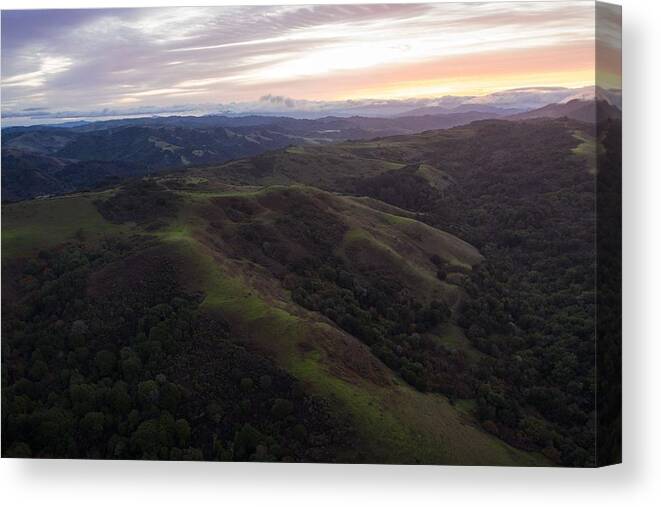 Landscapeaerial Canvas Print featuring the photograph Beautiful Hiking Trails Wind by Ethan Daniels